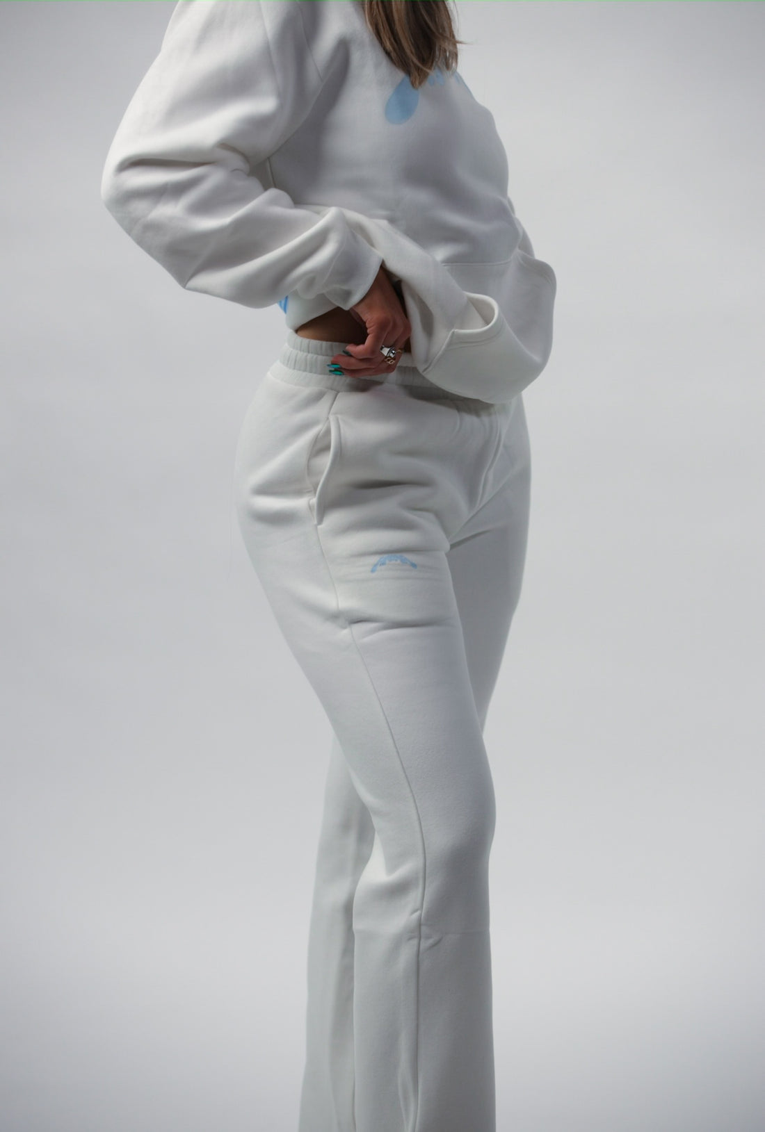 Comfy sweatpants í hvítu