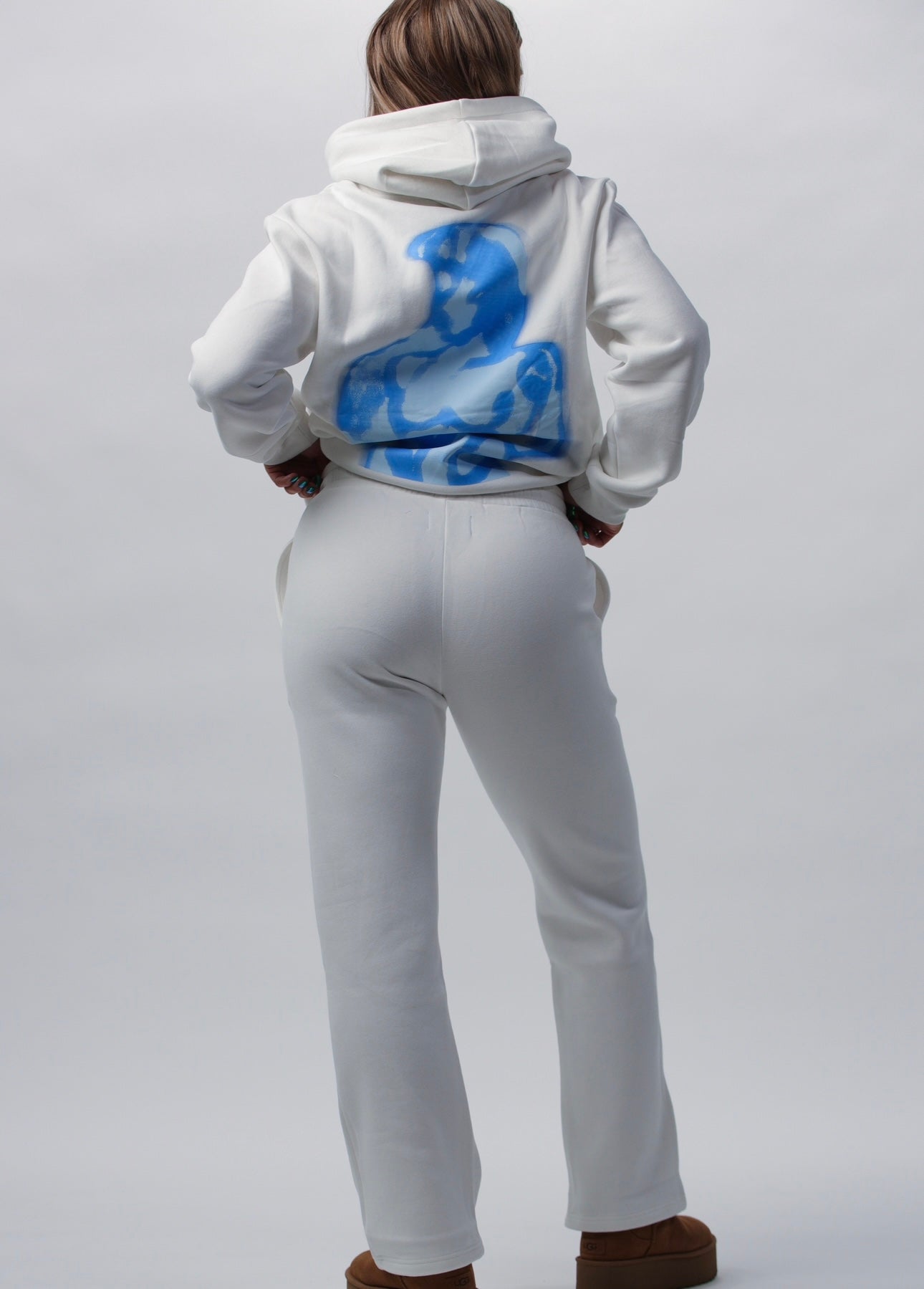 Comfy sweatpants í hvítu